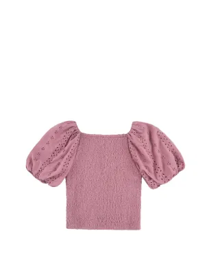 ABERCROMBIE FITCH KIDS スモックアイレット パフスリーブトップ - サムネイル2
