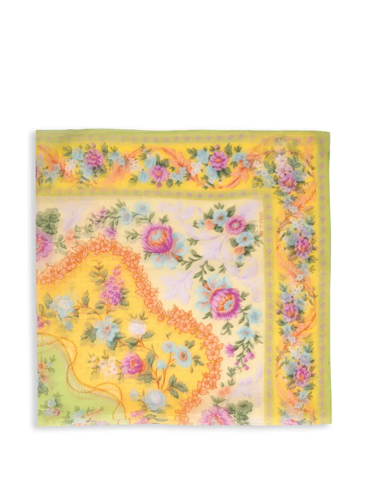 Etro Vintage 花柄プリントスクエアスカーフ - 画像1