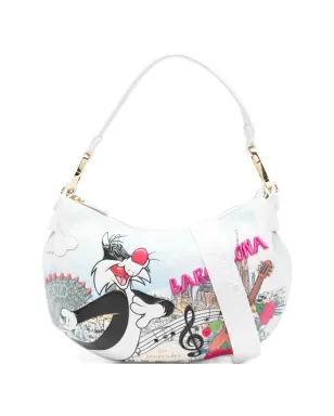 Braccialini Cartoline LT グラフィックプリント ショルダーバッグ - White - サムネイル1