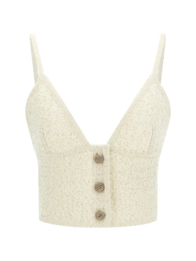 Alessandra Rich Alessandra Rich Vネック タンクトップの商品画像