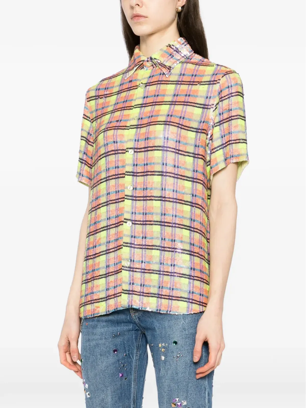 Ashish チェック柄シャツ - イエロー - 画像3