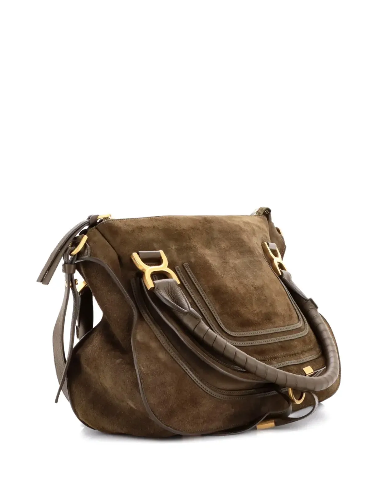 Chloé Pre-Owned マーシー スエード ミディアム ショルダーバッグ - グリーン - 画像3