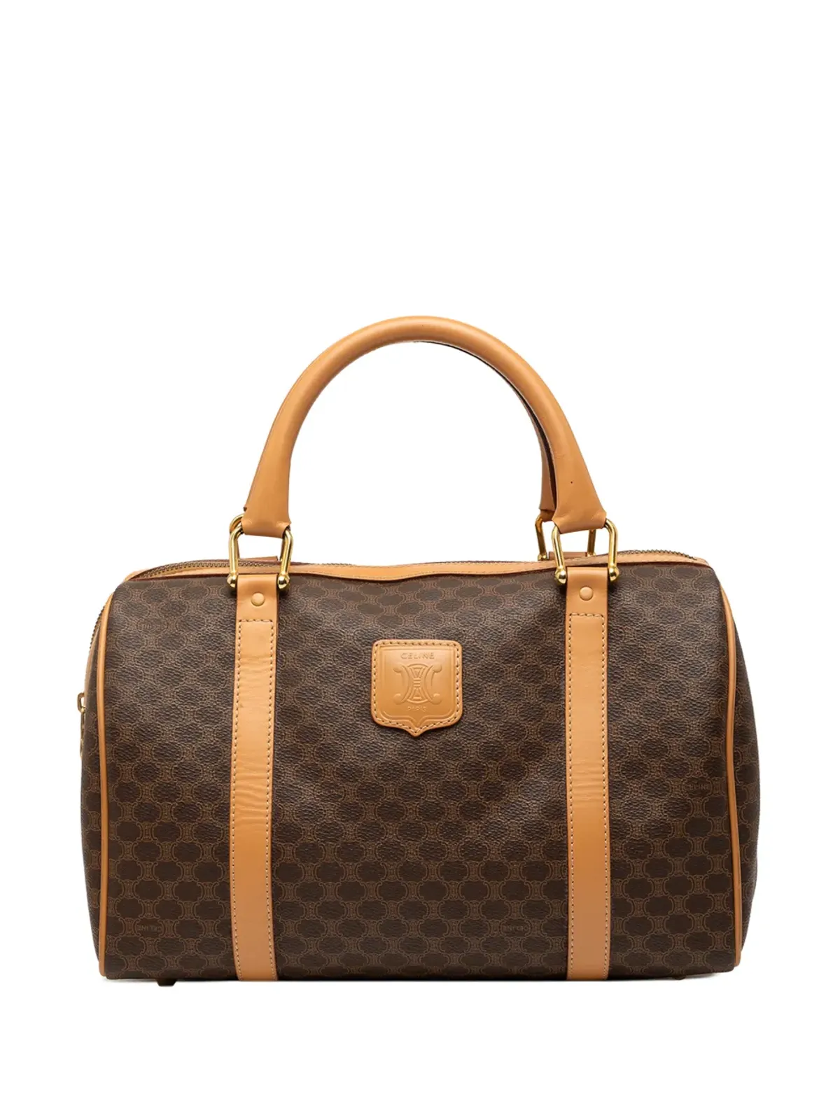 Celine Pre-Owned Macadam Coated Canvas ボストンバッグ（ブラウン） - 画像1