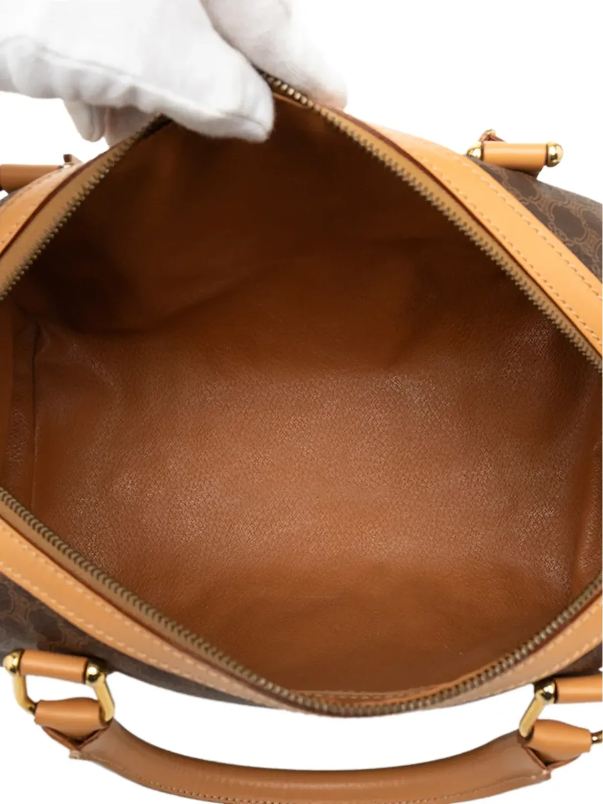 Celine Pre-Owned Macadam Coated Canvas ボストンバッグ（ブラウン） - 画像5