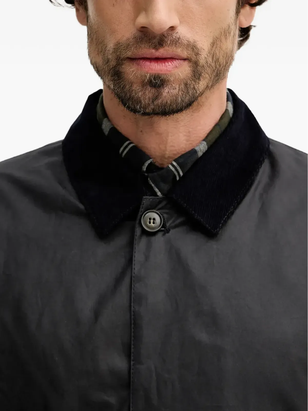 Barbour ショート Lorden コーデュロイ襟付きジャケット - ブルー - 画像4