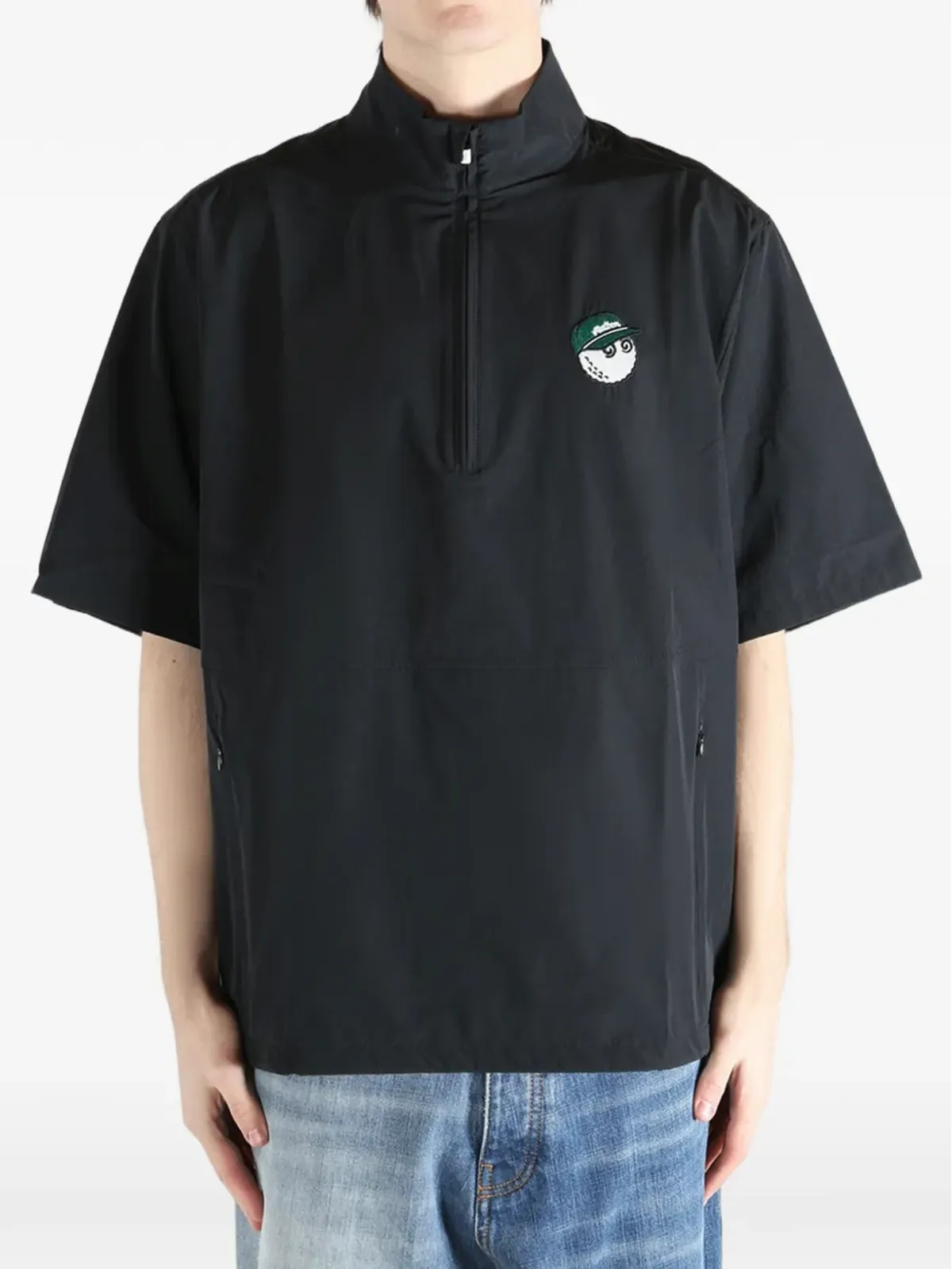 Malbon Golf ジップ刺繍Tシャツ - ブラック - 画像2