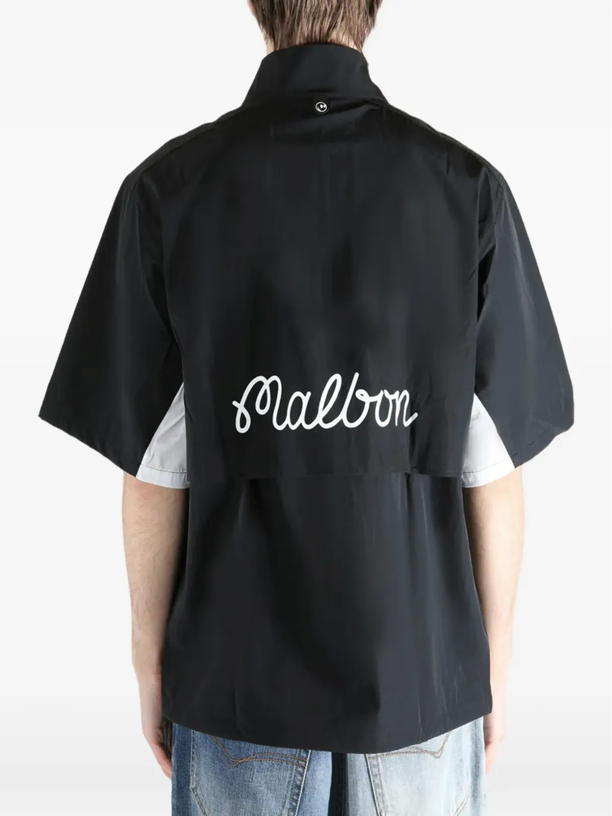 Malbon Golf ジップ刺繍Tシャツ - ブラック - 画像4