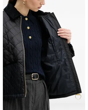 Barbour Danby キルティングコーデュロイ襟付きジャケット - ブラック - サムネイル5