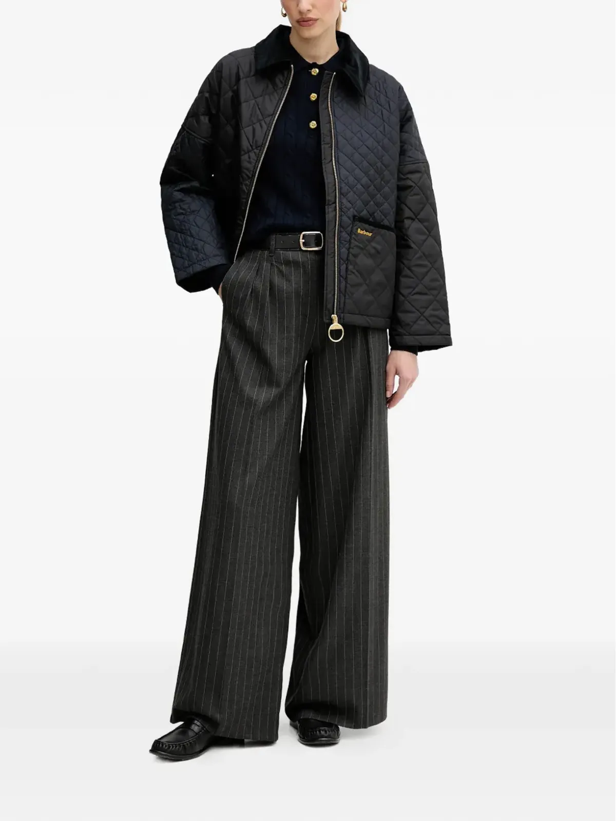 Barbour Danby キルティングコーデュロイ襟付きジャケット - ブラック - 画像2