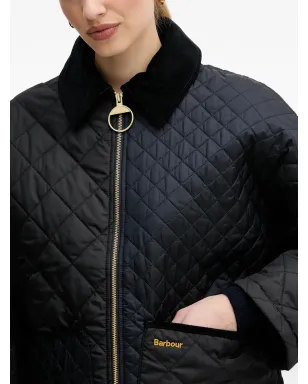 Barbour Danby キルティングコーデュロイ襟付きジャケット - ブラック - サムネイル3