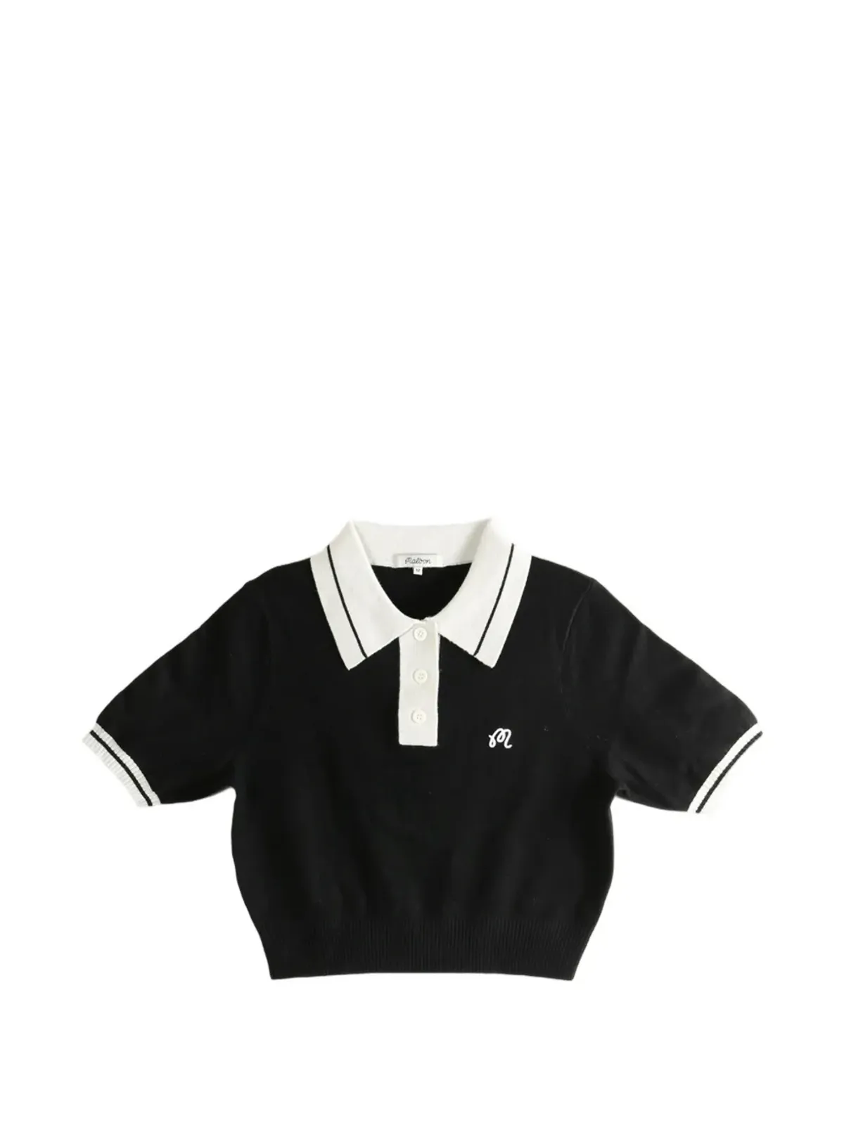Malbon Golf ミカイラ 半袖襟付きポロトップ - ブラック - 画像1