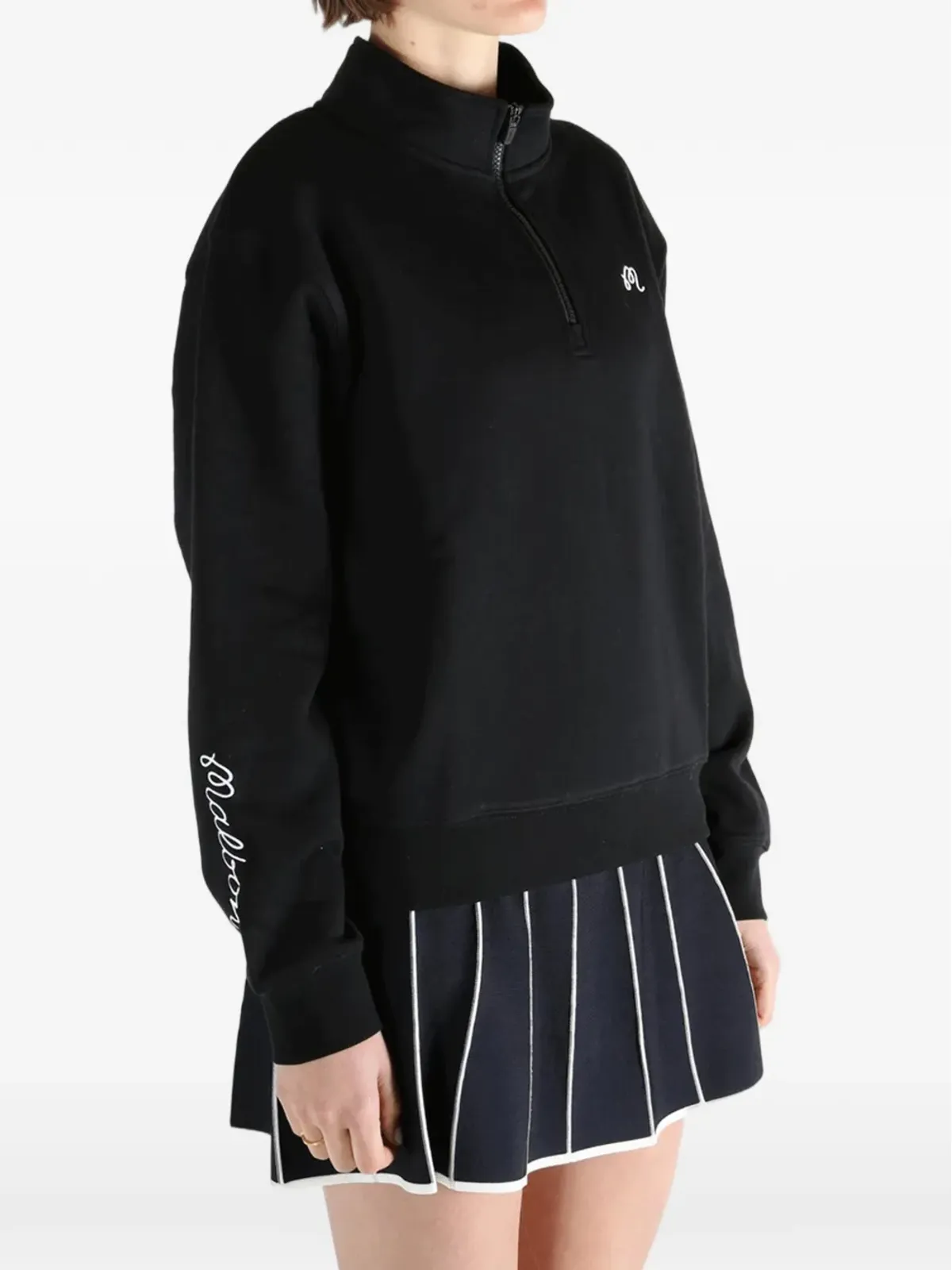 Malbon Golf ジップスウェットシャツ - ブラック - 画像4