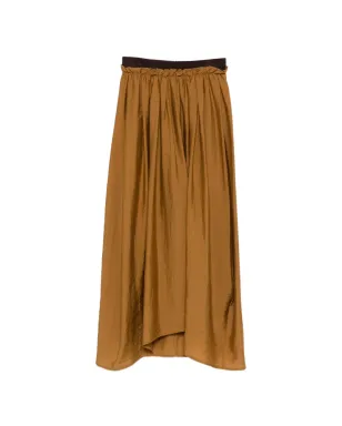Tela gathered zip-fastening skirt - Brown - サムネイル1