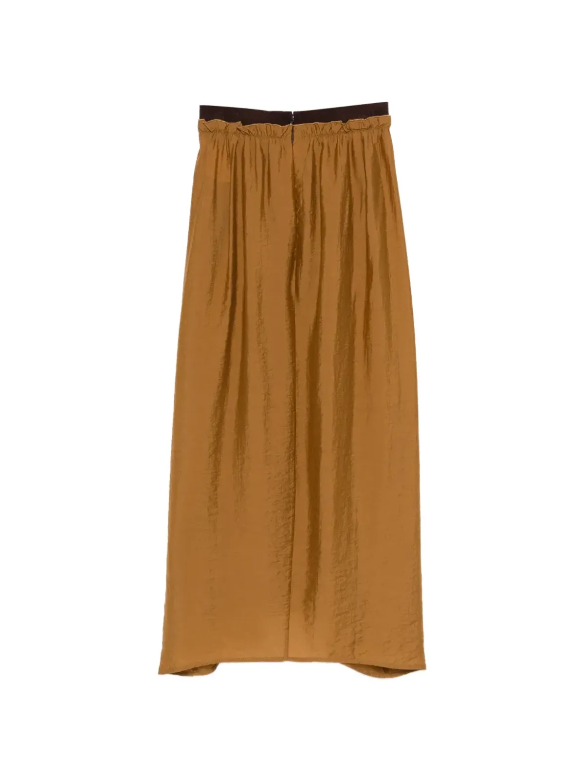Tela gathered zip-fastening skirt - Brown - 画像2