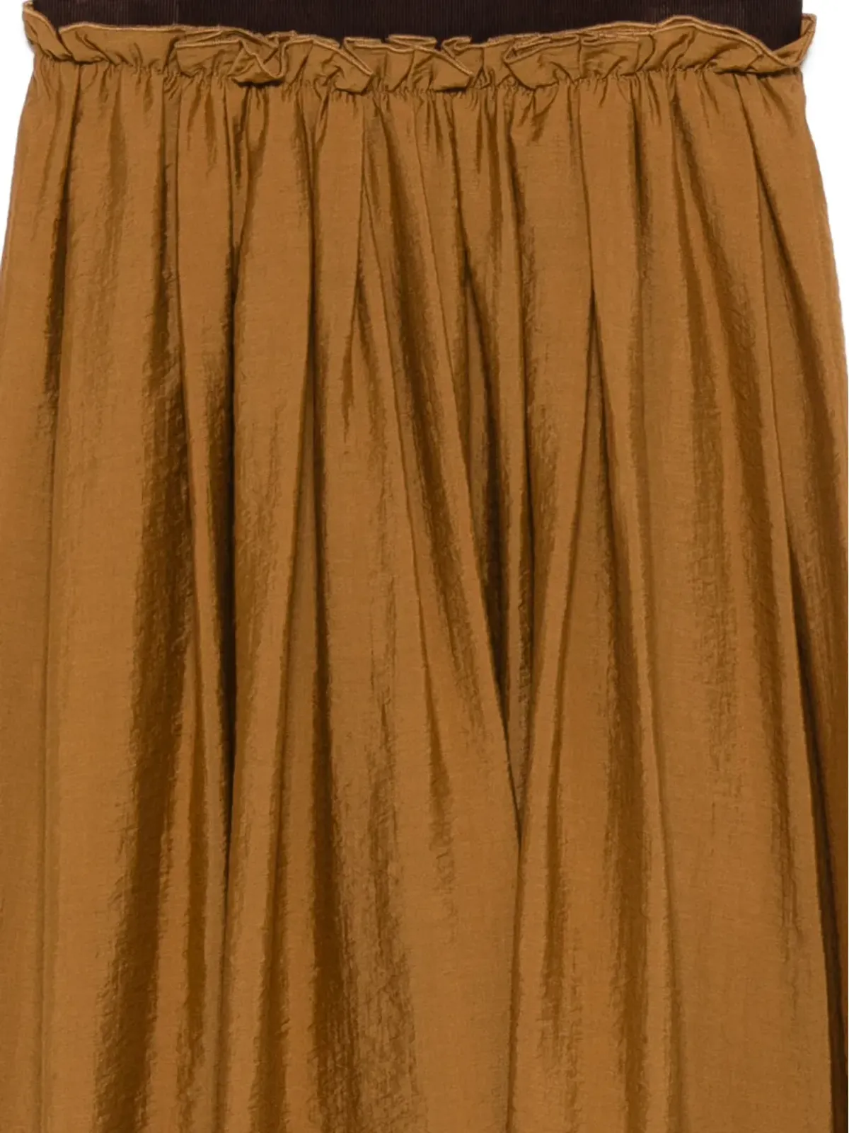 Tela gathered zip-fastening skirt - Brown - 画像3