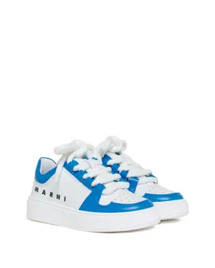 Marni Kids コントラストプリント レザー スニーカー - White - サムネイル1