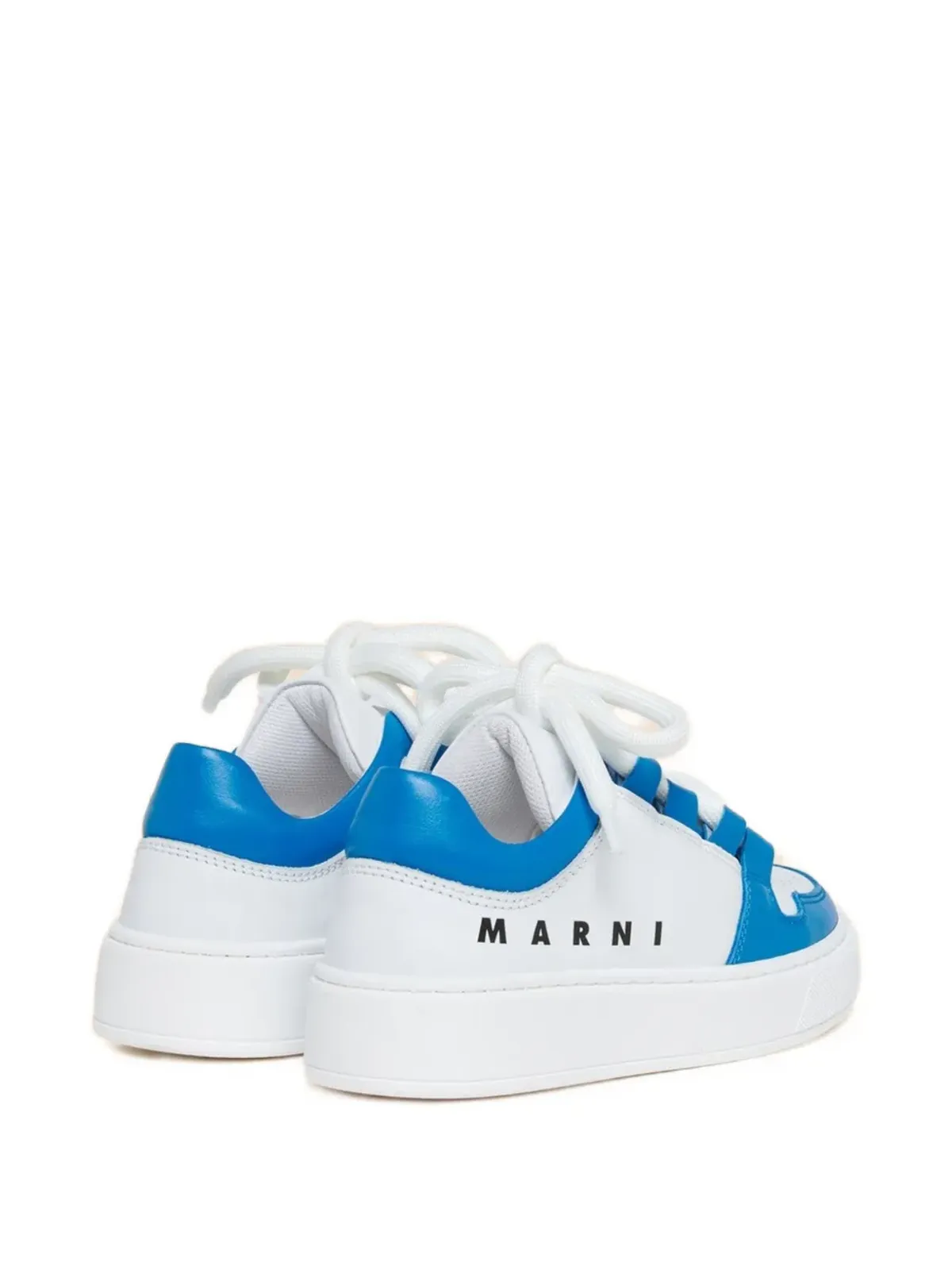 Marni Kids コントラストプリント レザー スニーカー - White - 画像3