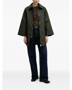 Barbour Fia ケープ付き撥水コート（グリーン） - サムネイル2