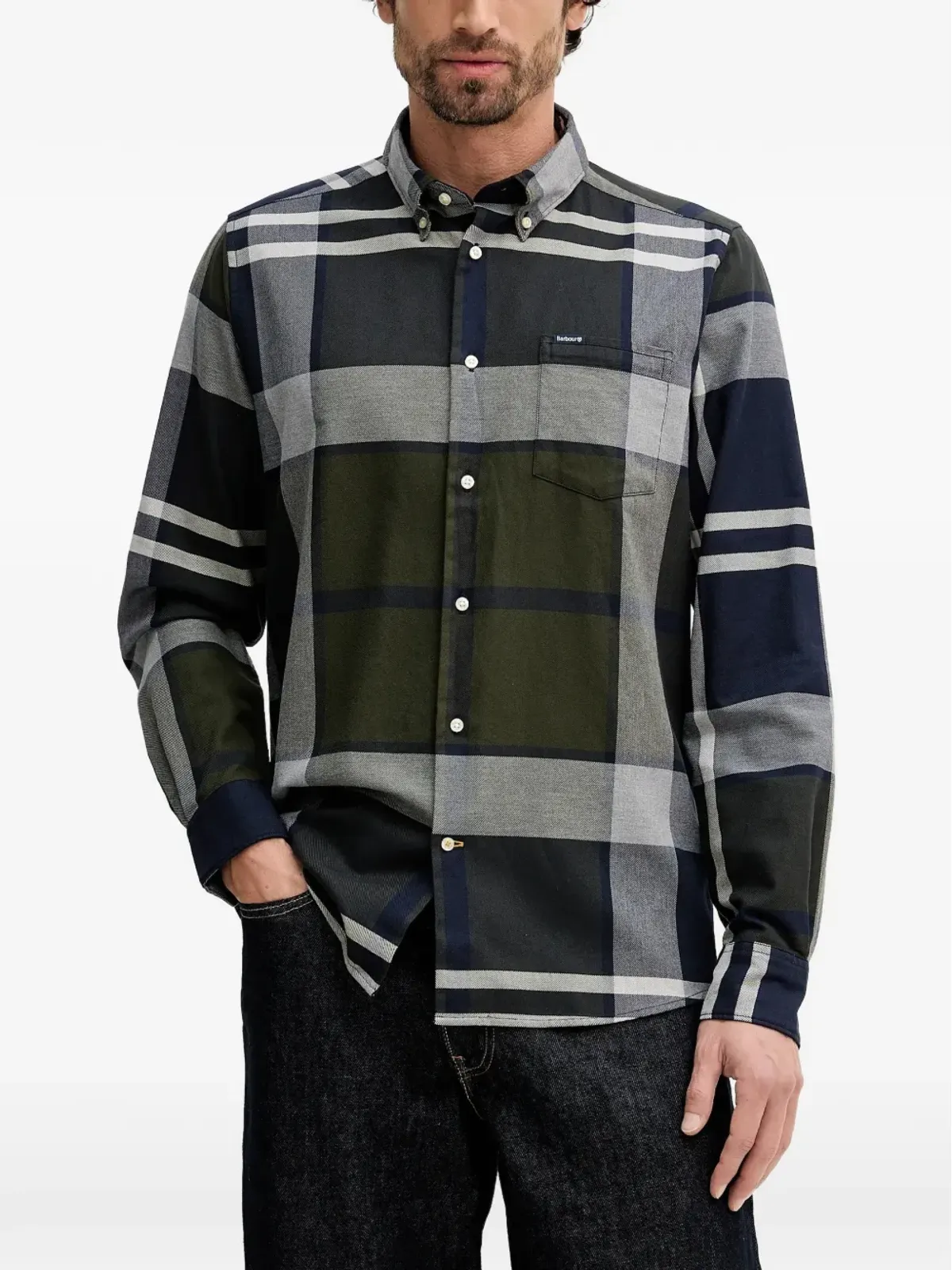 Barbour Dunoon チェックポケットシャツ - グリーン - 画像1