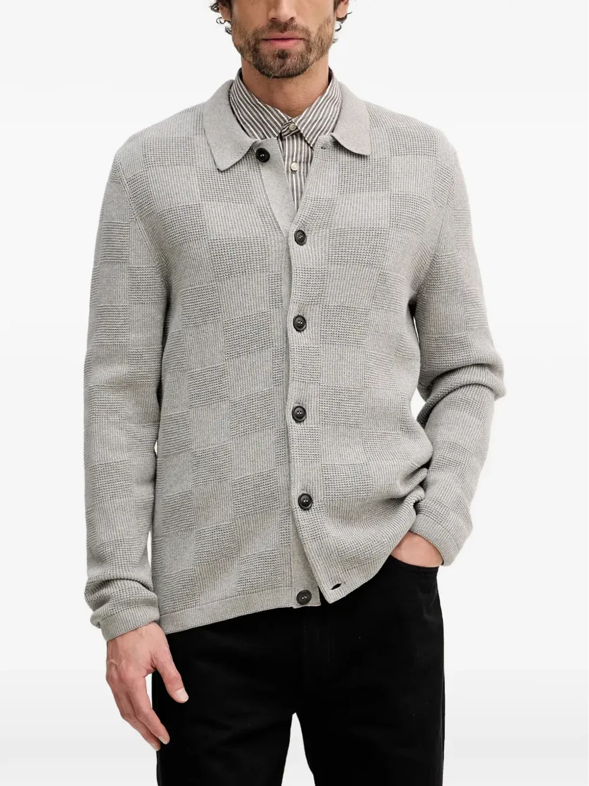 Barbour Falton チェック柄ボタン付きカーディガン - 画像1