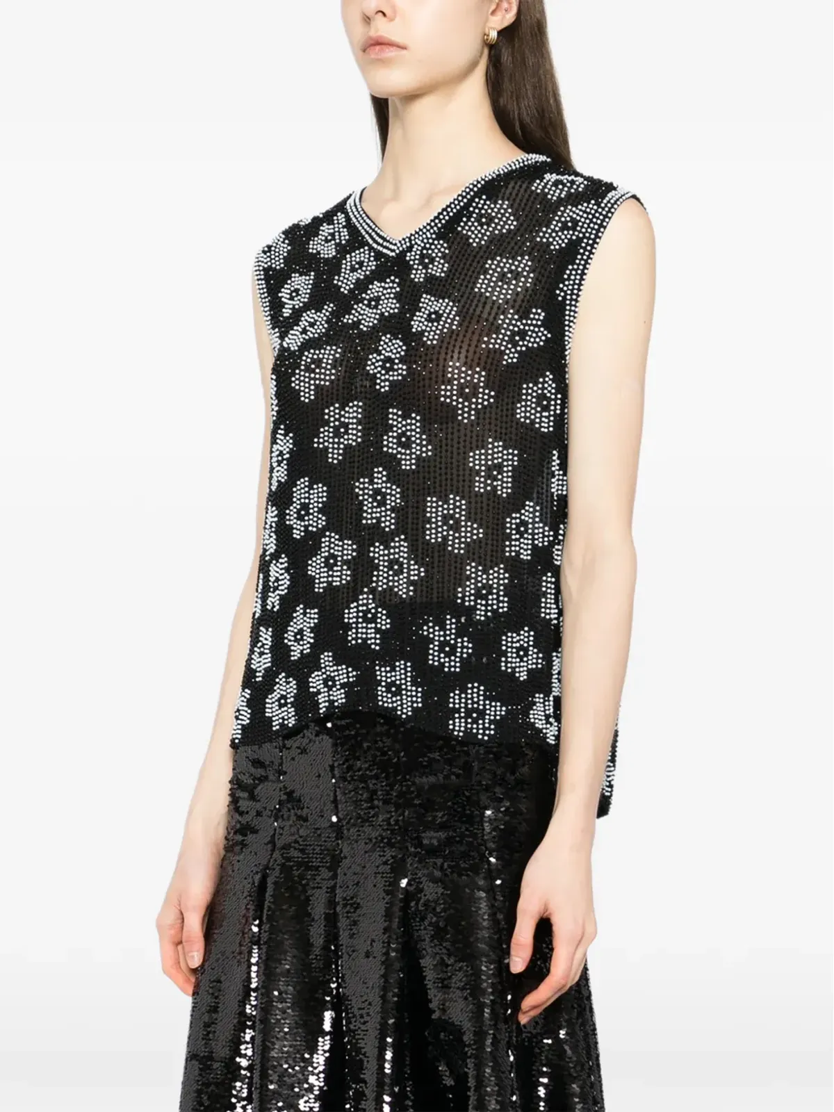 Ashish ビーズ装飾ベスト - Black - 画像3