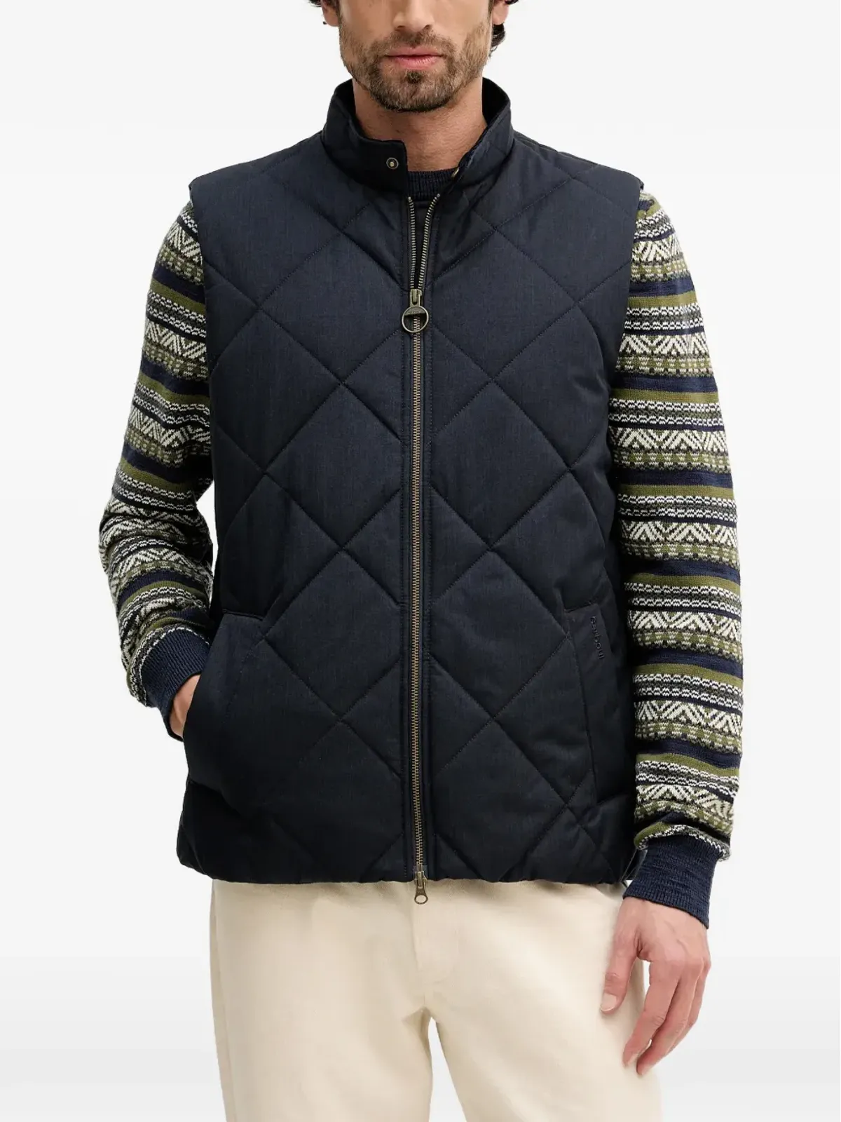 Barbour City Harrington キルティッドジップアップジレ - 画像1
