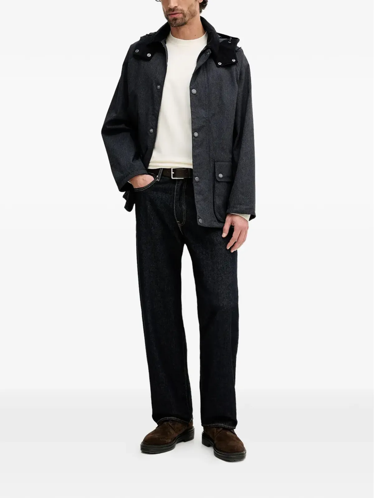 Barbour モダン ボーフォート フード付きジャケット ブルー - 画像2