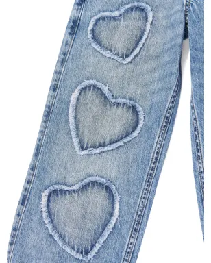 ABERCROMBIE FITCH KIDS ハートパッチ付きバギージーンズ - サムネイル4