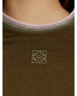 LOEWE 刺繍カラー・ブロック Tシャツ グリーン - サムネイル5