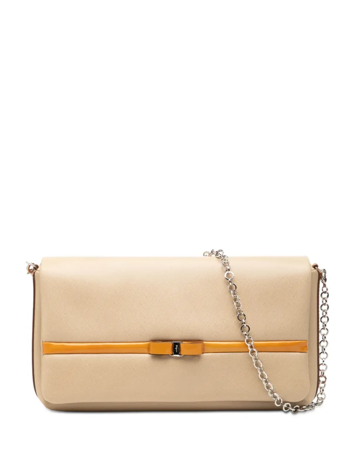 Ferragamo Pre-Owned 2000-2025 Leather Vara Bow Chain shoulder bag - Brown - 画像1