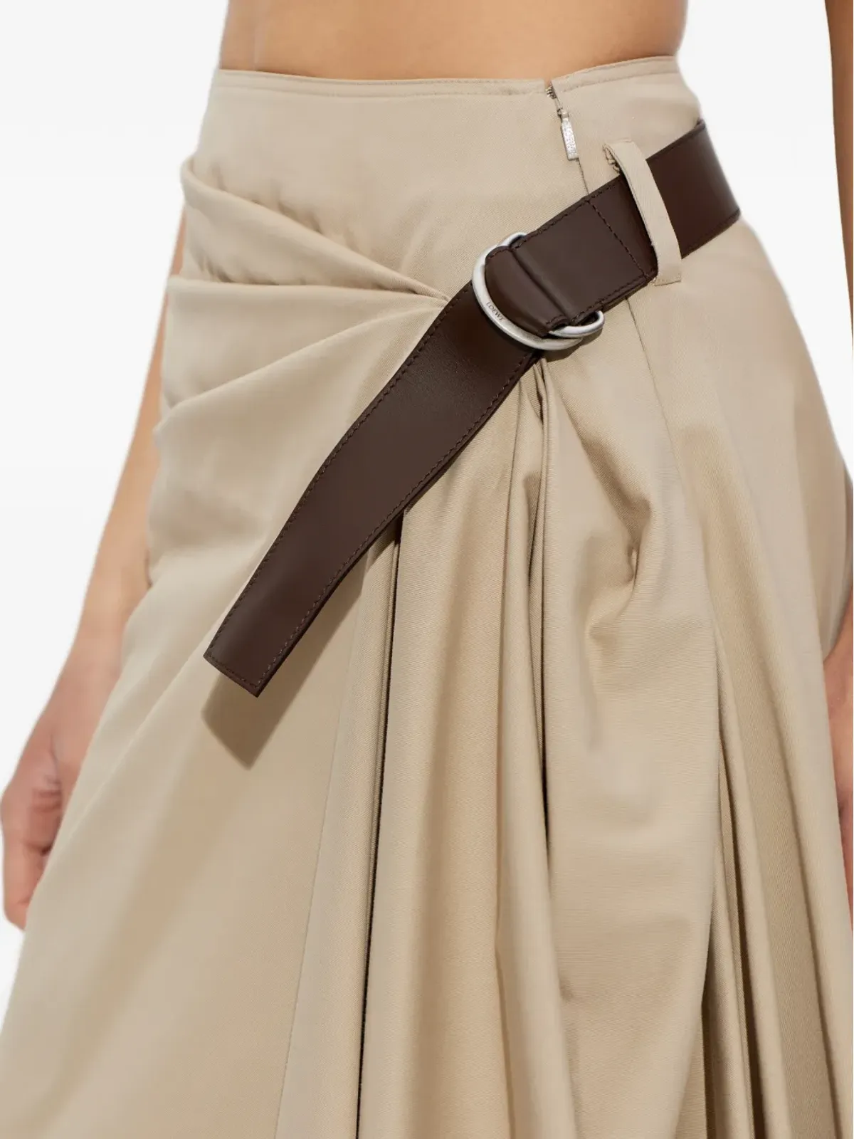 LOEWE ベルト付きアシンメトリックミディスカート - 画像5