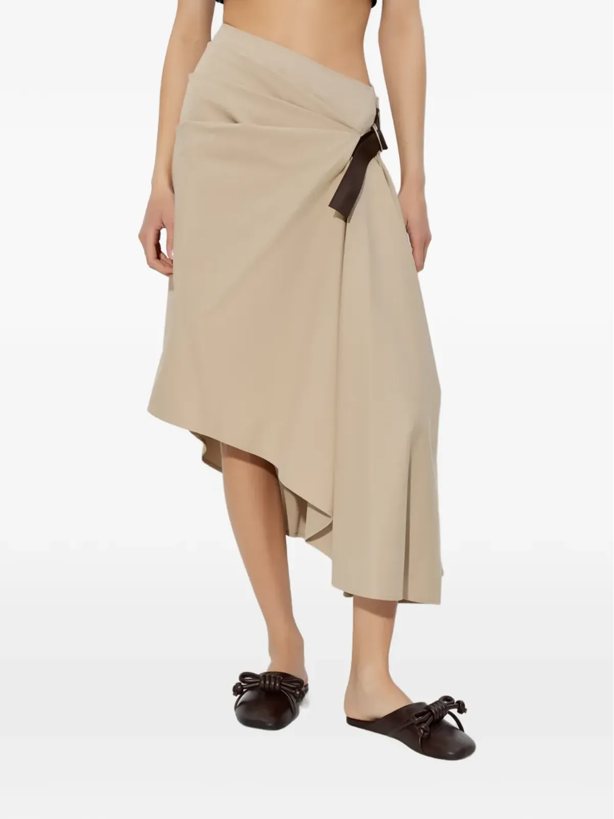LOEWE ベルト付きアシンメトリックミディスカート - 画像3