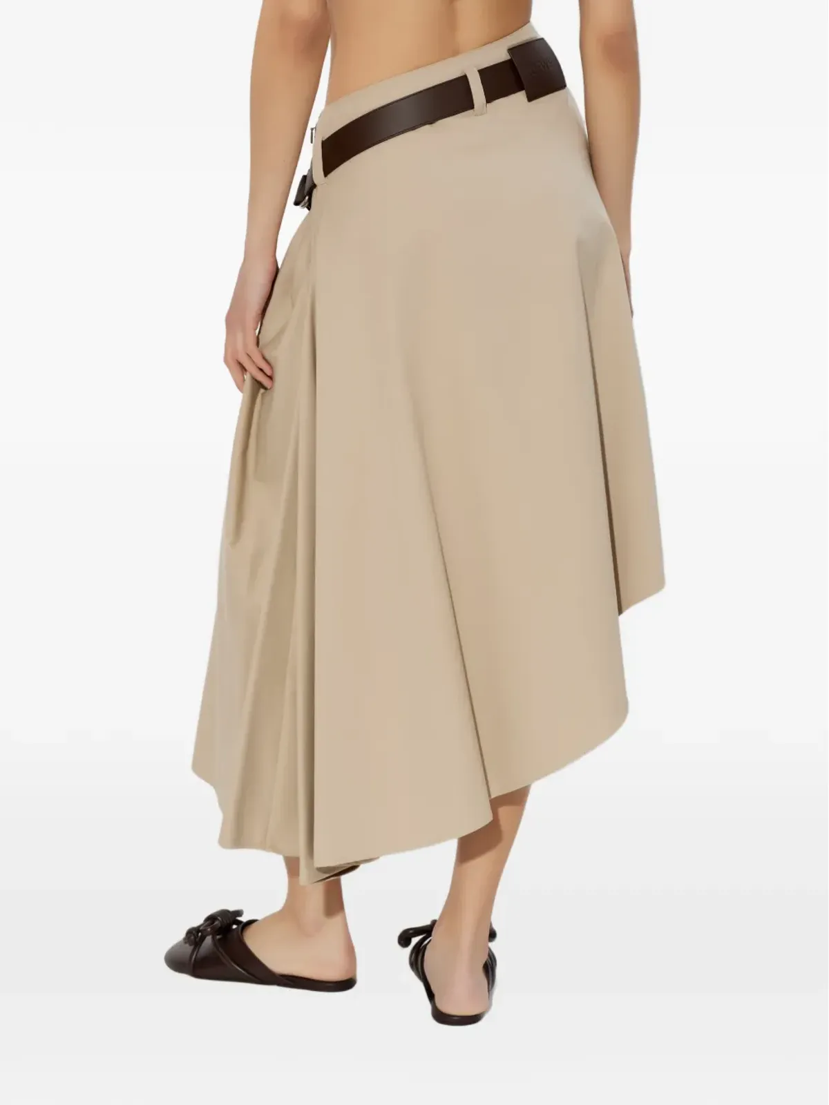 LOEWE ベルト付きアシンメトリックミディスカート - 画像4