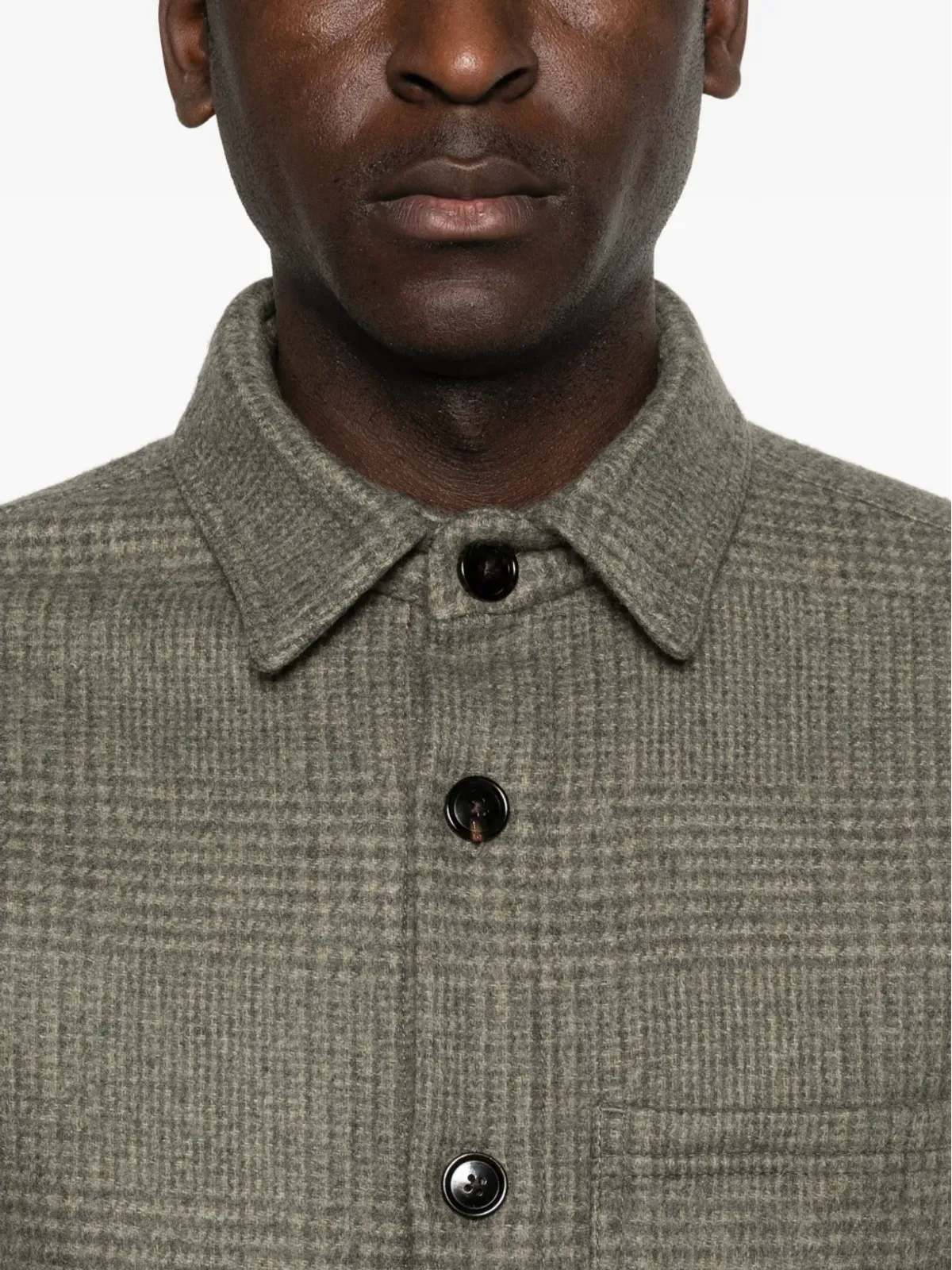 Profuomo Prince of Wales-check overshirt - Green - 画像5