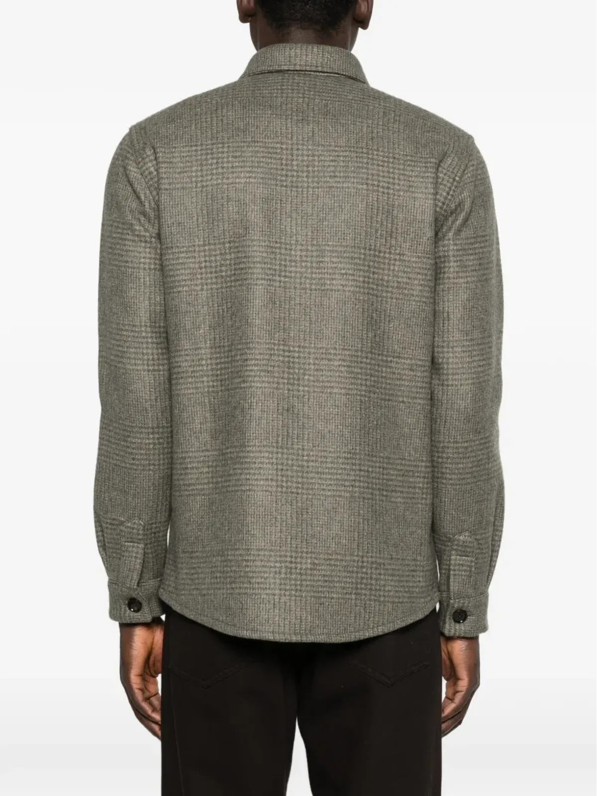 Profuomo Prince of Wales-check overshirt - Green - 画像4
