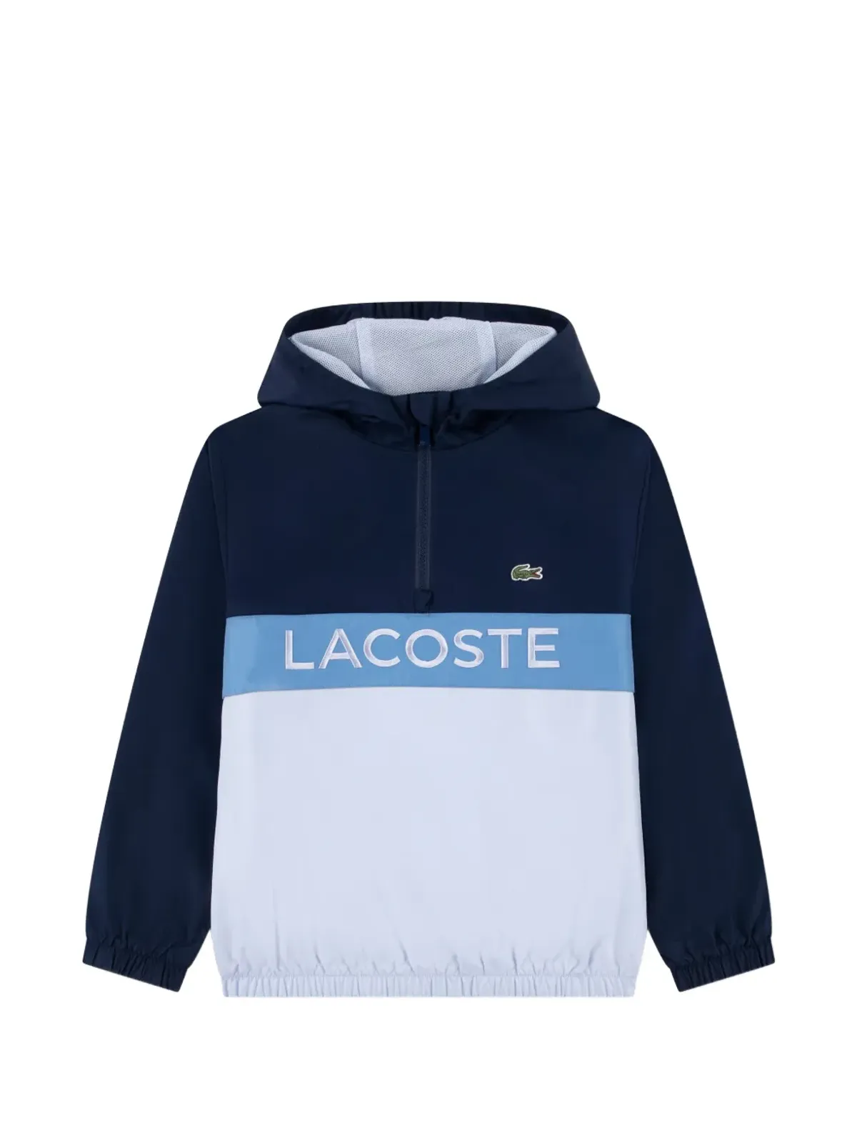 Lacoste Kids カラーブロックフードジャケット ブルー - 画像1