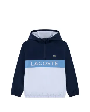 Lacoste Kids カラーブロックフードジャケット ブルー - サムネイル1