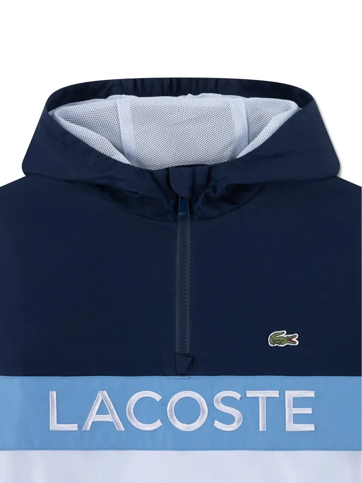 Lacoste Kids カラーブロックフードジャケット ブルー - 画像4