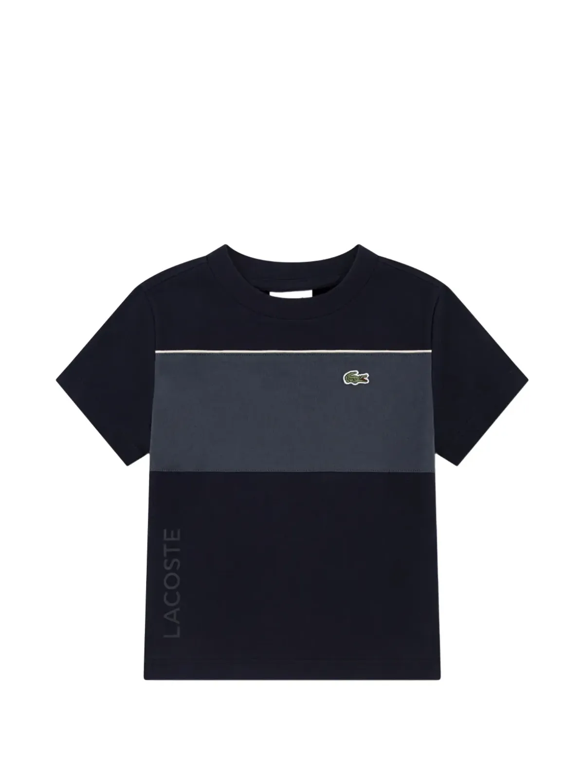 Lacoste Kids ストライプロゴTシャツ - 画像1