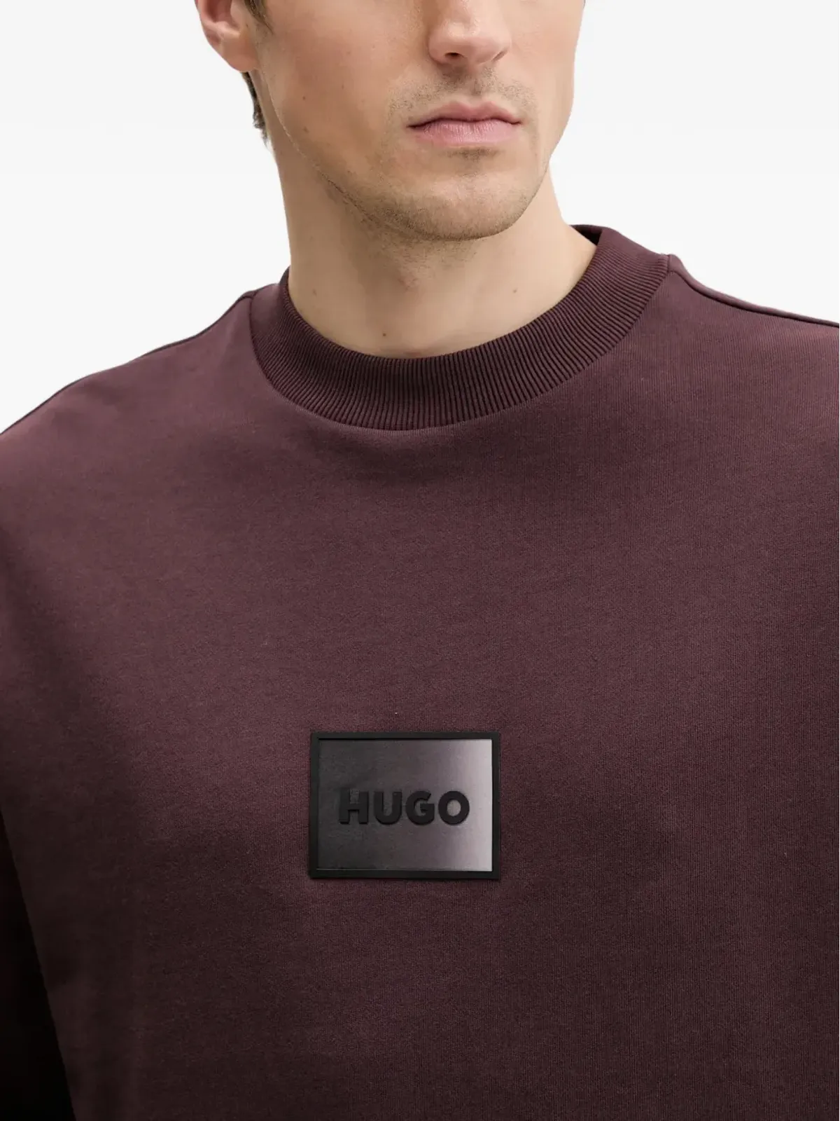 HUGO ロゴパッチ付き クルーネック スウェットシャツ - ブラウン - 画像4