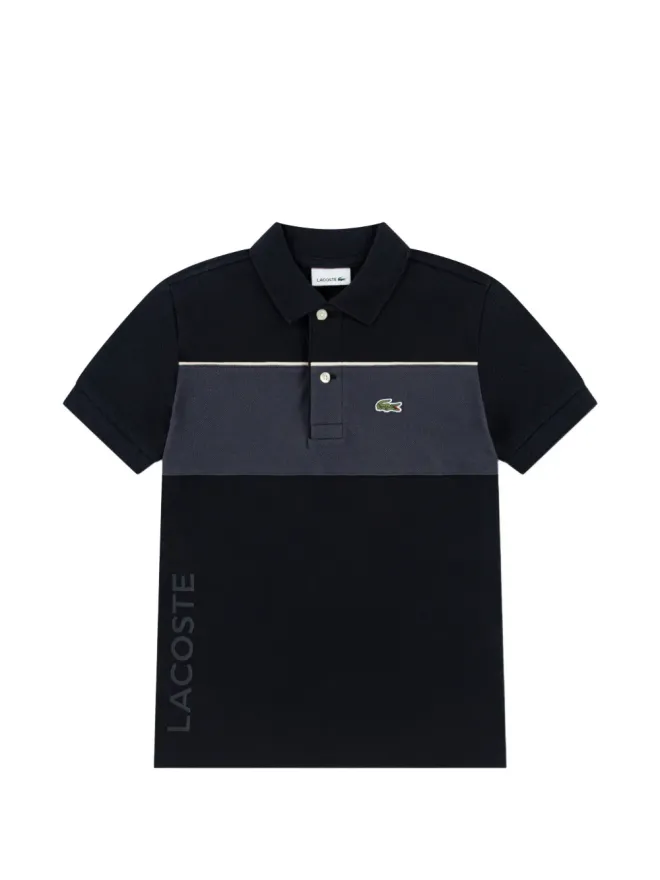 Lacoste Kids Lacoste Kids ストライプ ピケ ポロシャツ - ブラックの商品画像