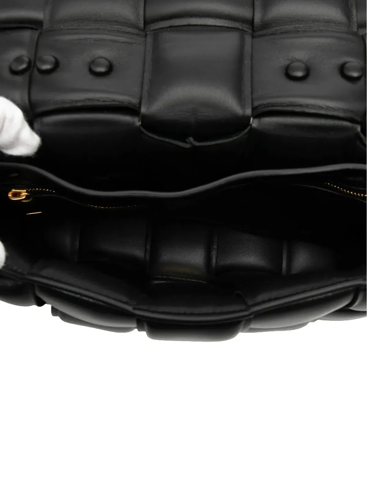 Bottega Veneta ナッパレザーイントレッチャート パディッドチェーン キャセッテ サッチェル - 画像5