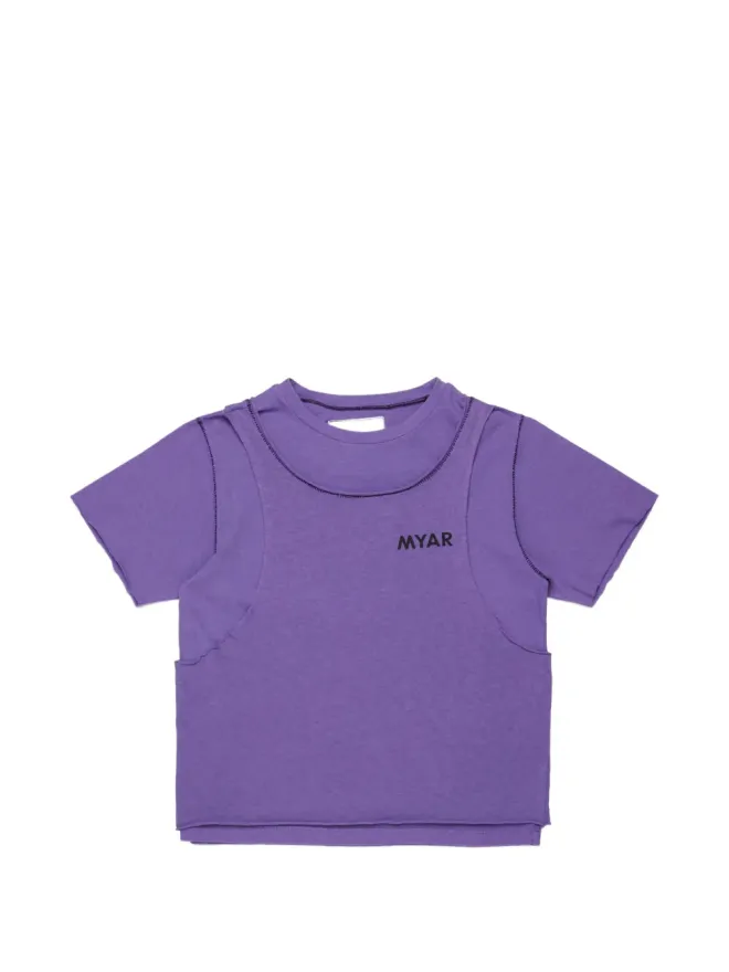 MYAR KIDS MYAR KIDS ロゴプリント レイヤードTシャツの商品画像