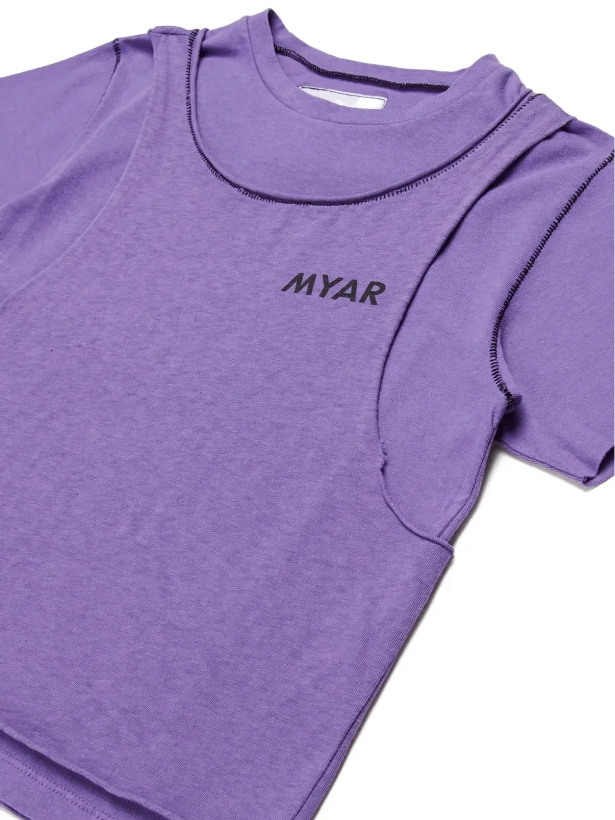 MYAR KIDS ロゴプリント レイヤードTシャツ - 画像3