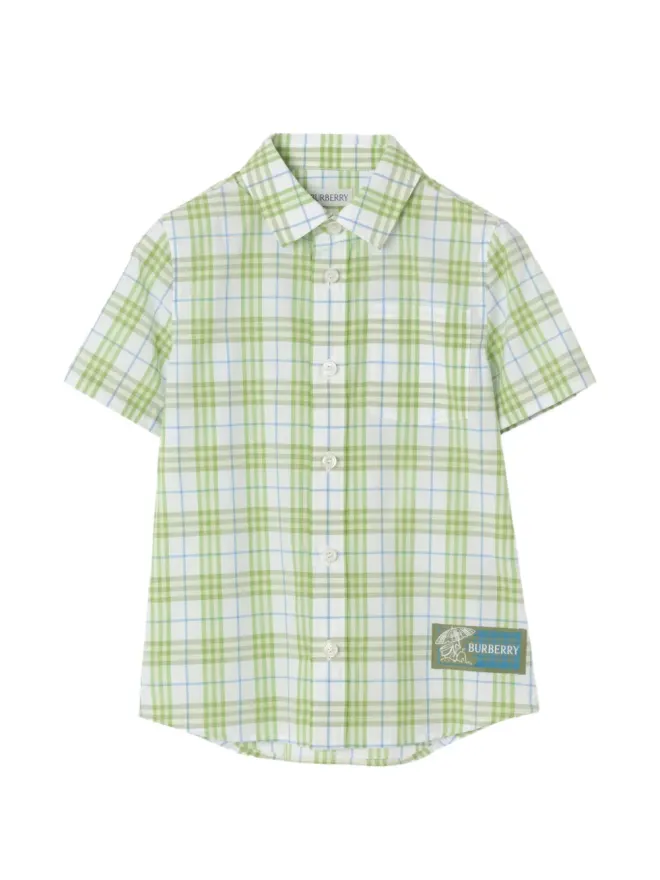Burberry Kids Burberry Kids チェック柄シャツ - ホワイトの商品画像