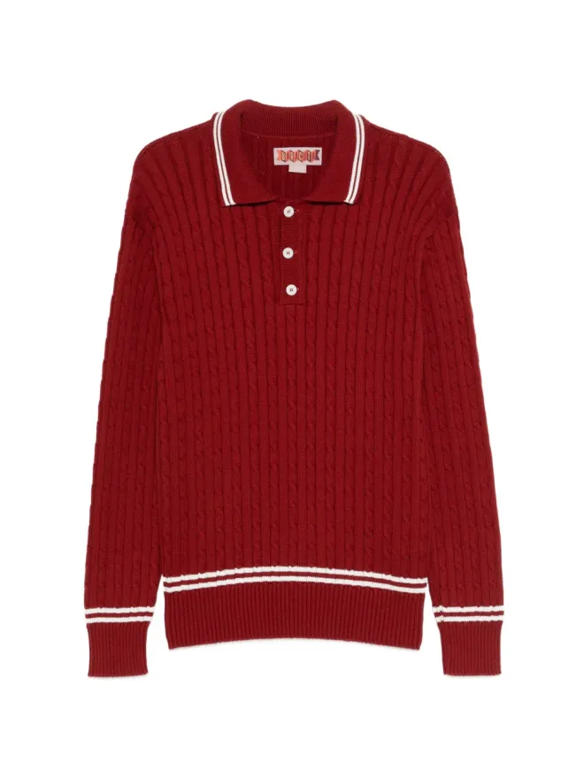 Baracuta Baracuta ケーブルニットストライプポロシャツの商品画像