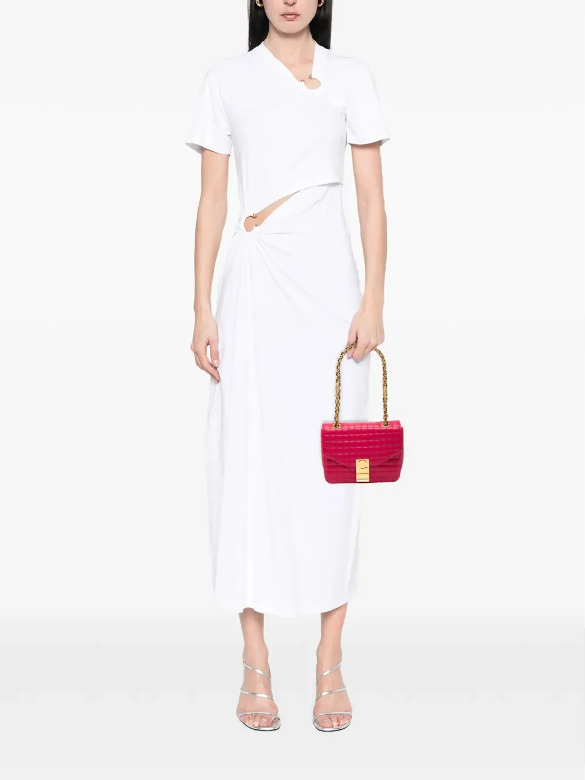 Celine Pre-Owned 2018 Small Quilted Calfskin C Bag crossbody bag - Pink - 画像2