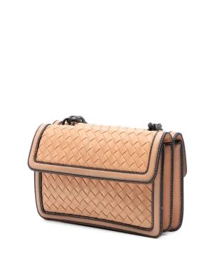 Bottega Veneta ビンテージ ナパレザー イントレチャート ミラーレンズ ダブルサイドフラップ ショルダーバッグ ブラウン - サムネイル3