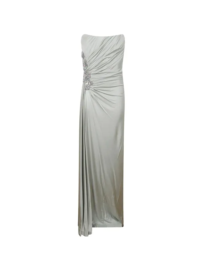 Costarellos Costarellos Lorinne ジャージークリスタル装飾マキシドレス グリーンの商品画像