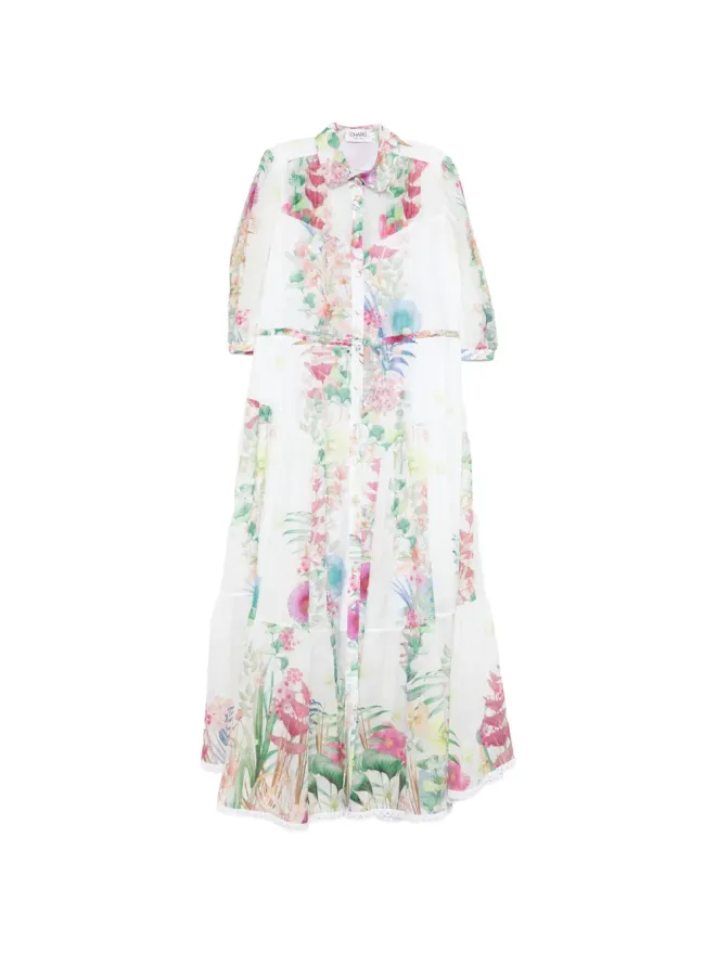 Charo Ruiz Ibiza Charo Ruiz Ibiza Criselle floral-detail tiered midi dress - Whiteの商品画像